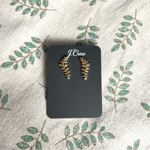 NEW J.Crew Gold Leaf Earrings